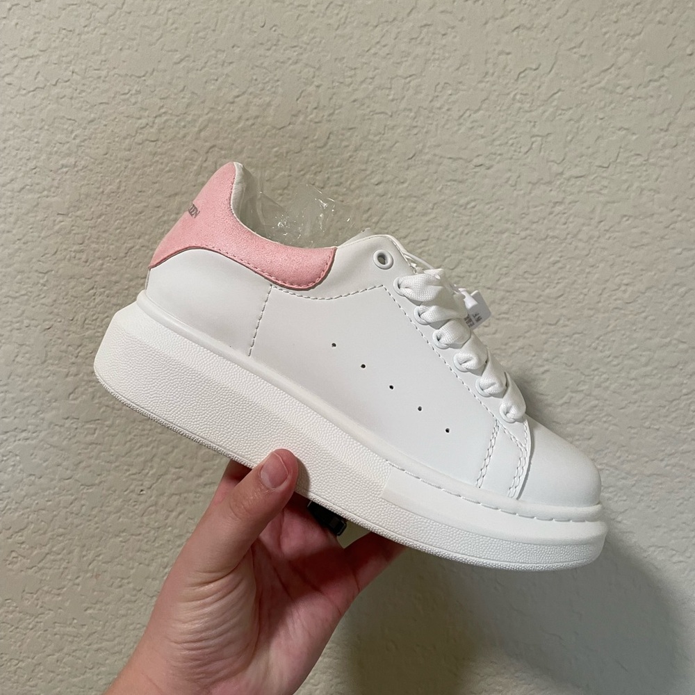 Alexander McQueen White and Pink Sneakers
